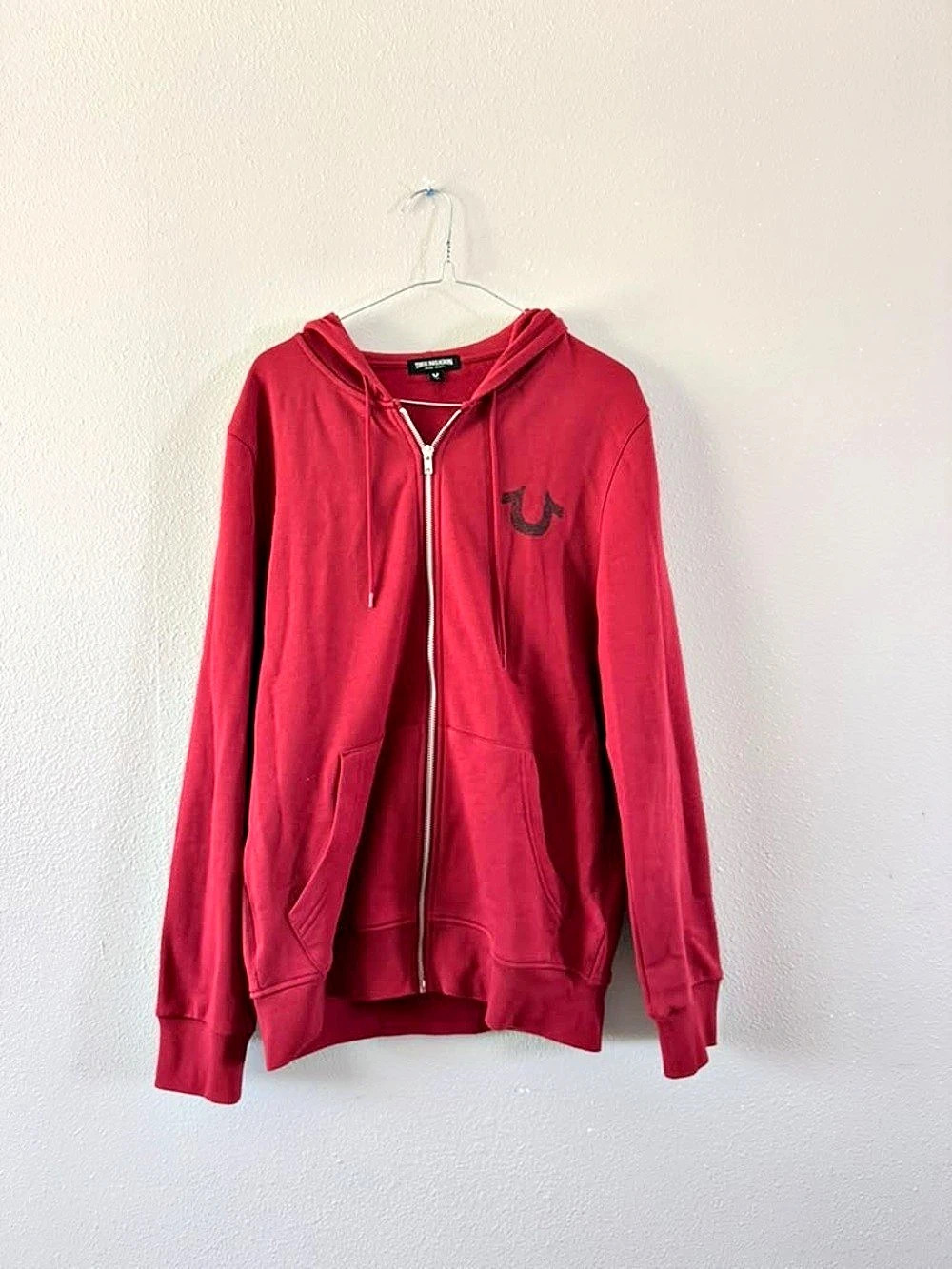 True Religion Buddha Logo Full Zip Hoodie Red Small